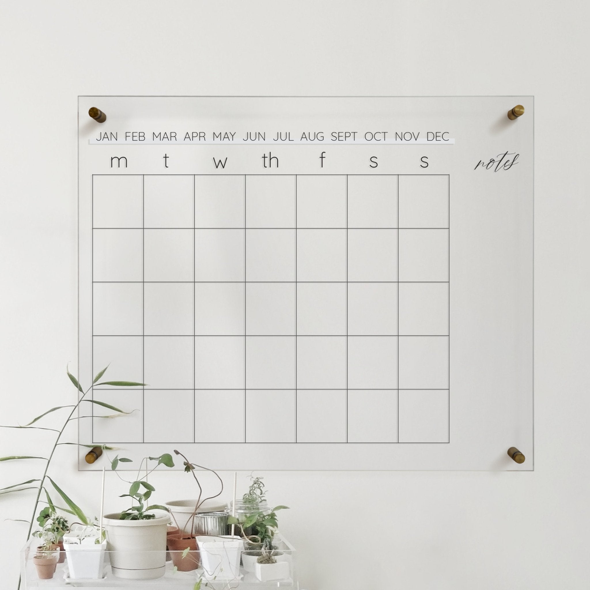 Large Acrylic Wall Calendar Family Command Center Forever Calendar Dry  Erase Monthly Calendar for WALL 