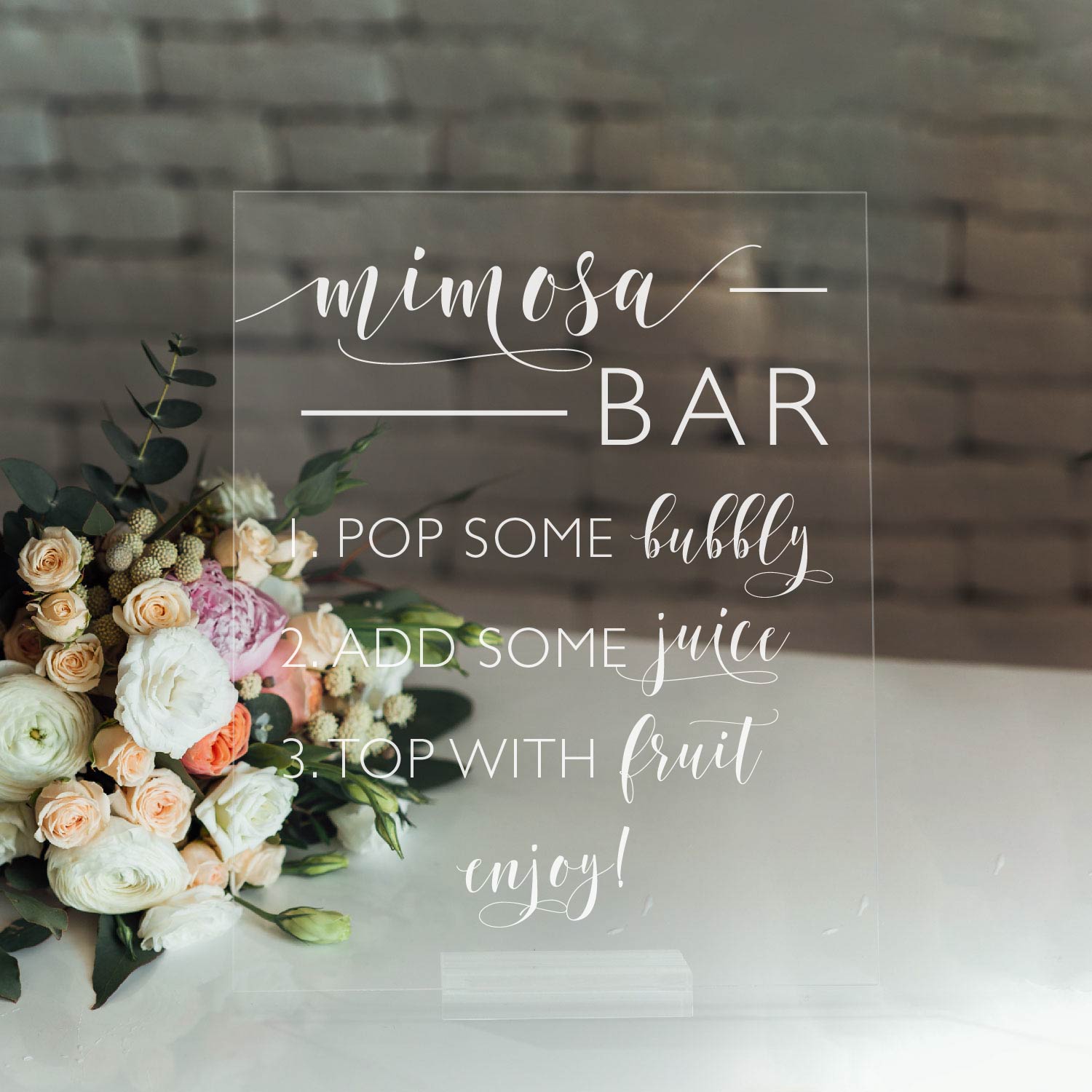 Mimosa Bar, Open Bar Wedding Bar Menu Sign and Cocktail Bar Sign for Wedding and Special events., Size: 8 x 10