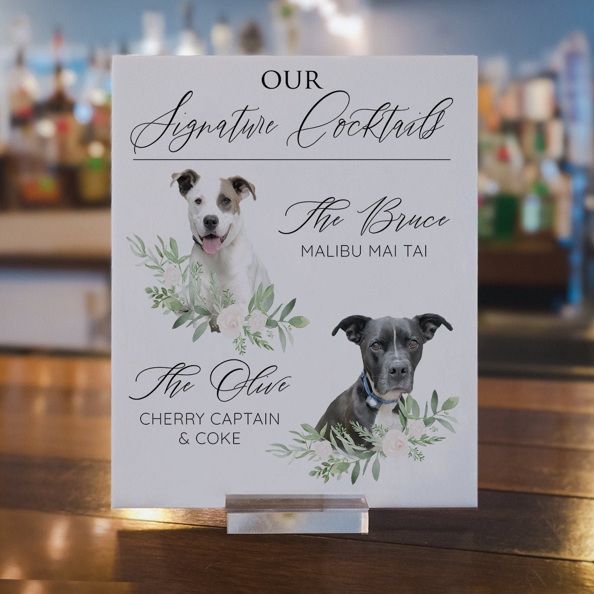 Custom selling Pet Signature Drink Sign