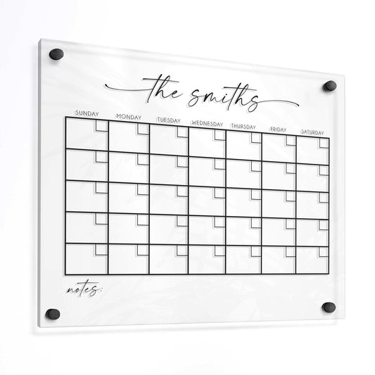 Large Acrylic Dry Erase Calendar for Wall with Daily/Weekly/Inspirational Planning - Family Command Center Erasable Monthly Wall Planner - SCC Signs