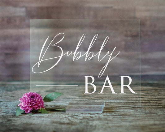 Acrylic Bubbly Bar Sign | Wedding Decor | SCC-16 - SCC Signs