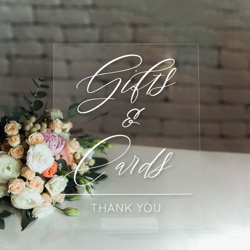 Acrylic Gifts and Cards Sign | Wedding Decor | SCC-275 - SCC Signs