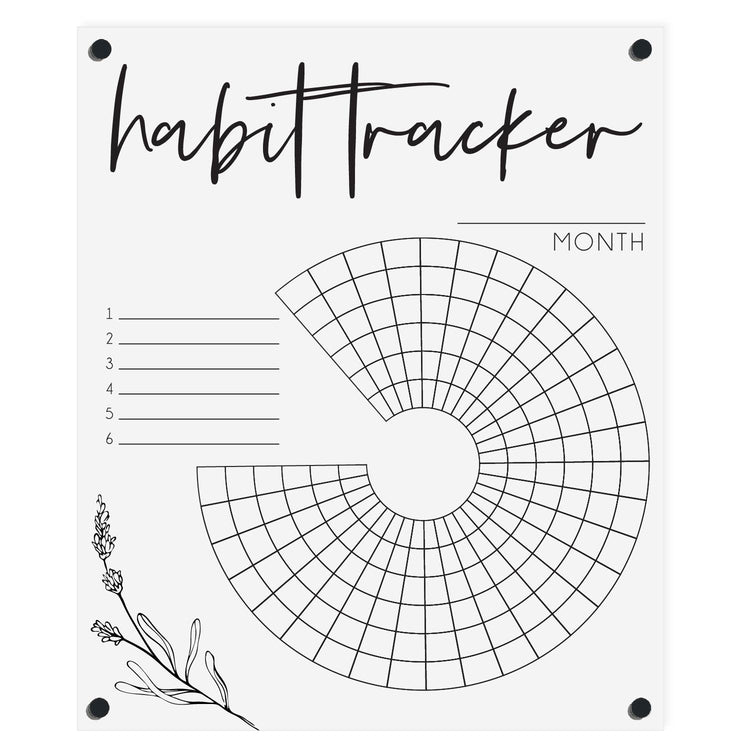 Acrylic Habit Tracker for Wall | Dry Erase Calendar | Clear Command Center Habit Tracker - SCC-274 - SCC Signs