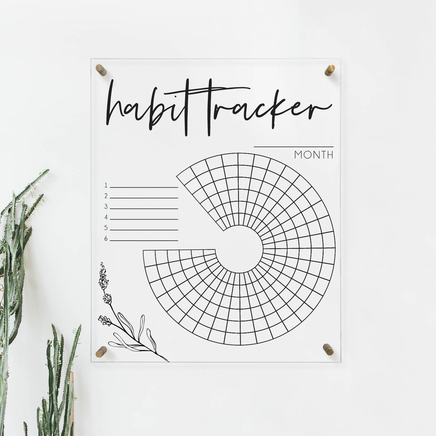 Acrylic Habit Tracker for Wall | Dry Erase Calendar | Clear Command Center Habit Tracker - SCC-274 - SCC Signs
