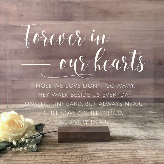 Acrylic Memorial Wedding Sign | Forever In Our Hearts Sign | SCC-177 - SCC Signs
