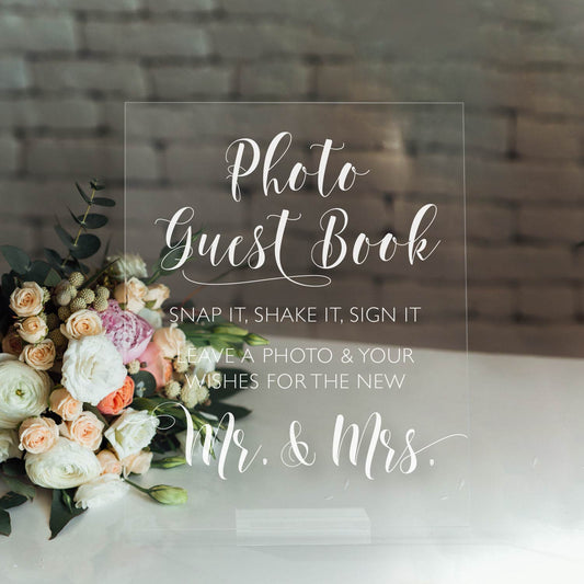 Acrylic Photo Guest Book | Lucite Wedding Sign | AS-10 - SCC Signs
