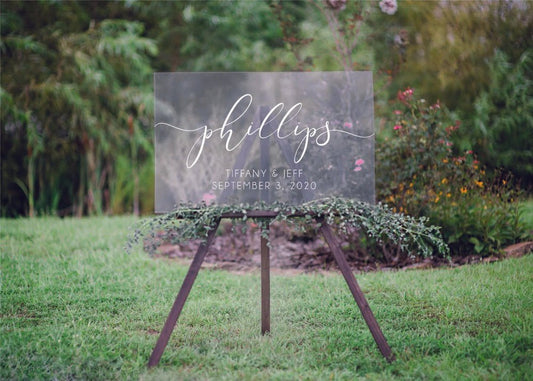 Acrylic Wedding Welcome Sign | Last Name Wedding Sign | SCC-13 - SCC Signs