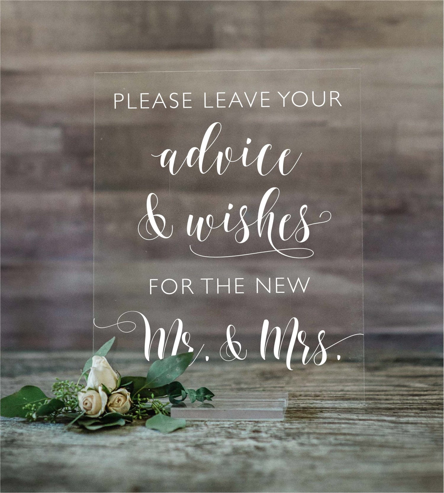 Advice and Well Wishes Acrylic Sign | Wedding Decor | AS-31 - SCC Signs
