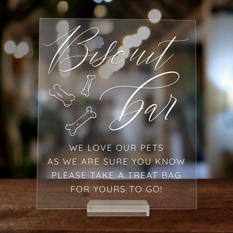 Biscuit Bar Acrylic Sign | Wedding Dog Bar Sign | Acrylic Bar Sign | Bar Signs | Wedding Bar Signs | Dog Treat Sign | Dog Favors - SCC-323 - SCC Signs