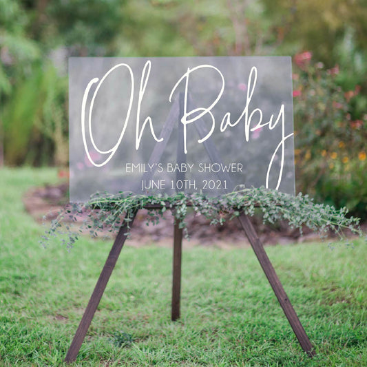 Boho Baby Shower Welcome Sign | Oh Baby Shower Sign | Customize With Your Names And Date | SCC-202 - SCC Signs