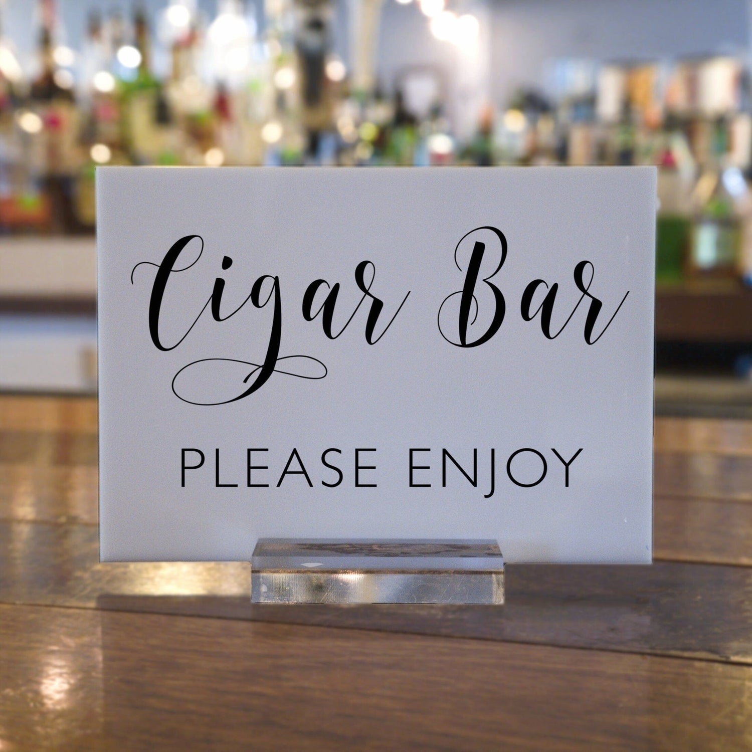Cigar Bar Sign | Cigar Sign | Wedding Cigar Bar Signs | Acrylic Cigar Bar Sign | Bar Signs | Wedding Bar Signs | Cigar and Whiskey - AS-23 - SCC Signs