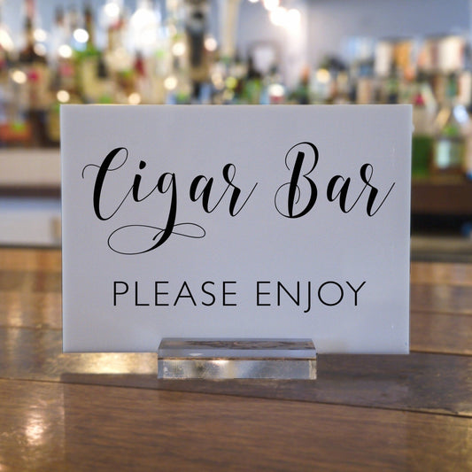 Cigar Bar Sign | Cigar Sign | Wedding Cigar Bar Signs | Acrylic Cigar Bar Sign | Bar Signs | Wedding Bar Signs | Cigar and Whiskey - AS-23 - SCC Signs