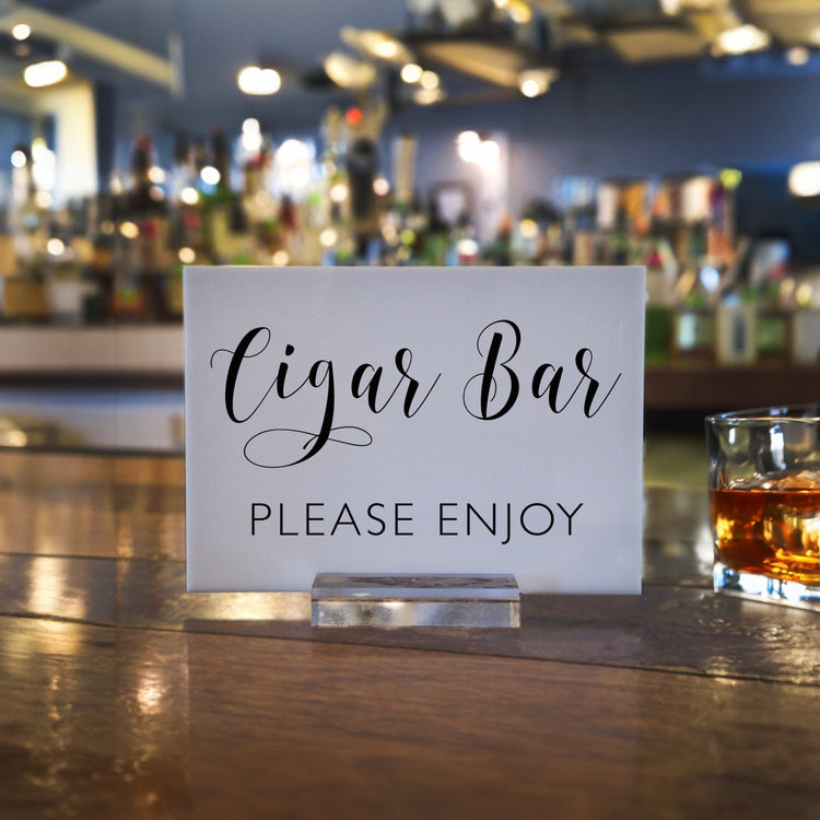 Cigar Bar Sign | Cigar Sign | Wedding Cigar Bar Signs | Acrylic Cigar Bar Sign | Bar Signs | Wedding Bar Signs | Cigar and Whiskey - AS-23 - SCC Signs