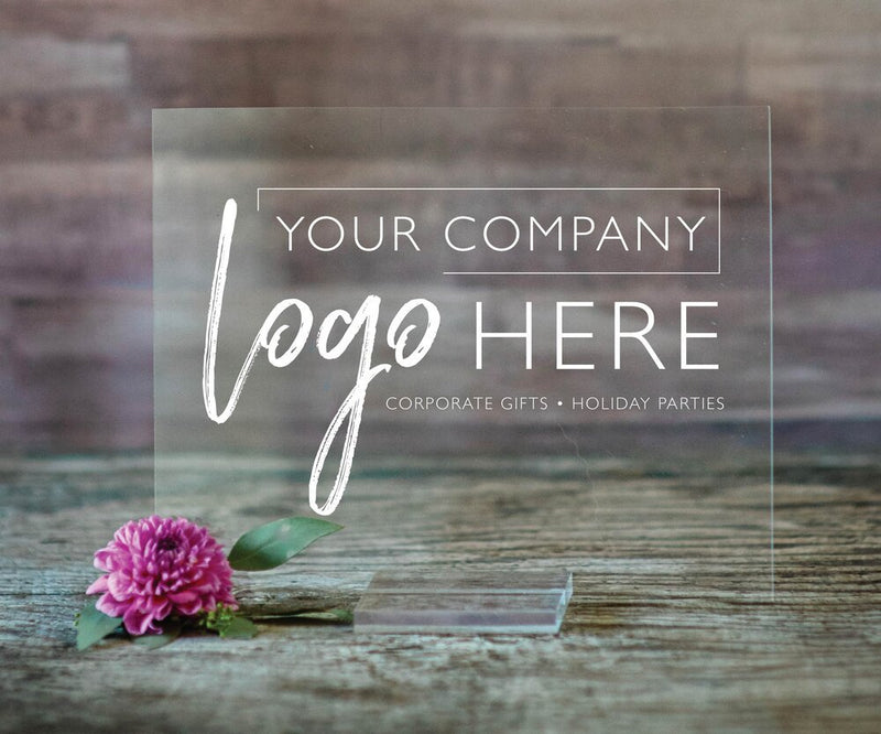 Corporate Logo Sign | Acrylic Custom Display Sign with Business Name or Logo | Employee Company Gift Idea | SCC-159 - SCC Signs