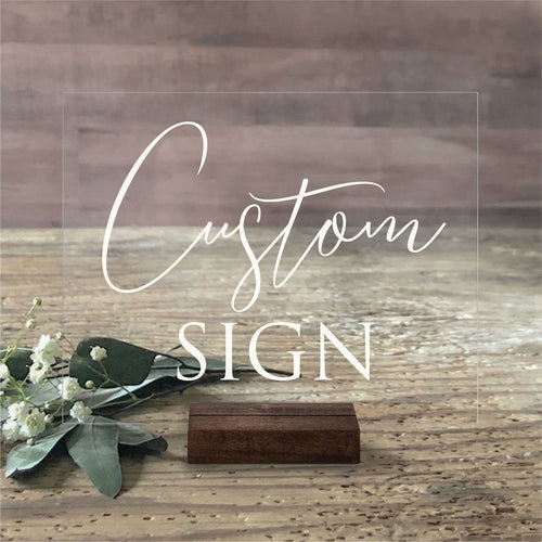 Custom Acrylic Sign | Choose Your Design Lucite Sign | SCC-65 - SCC Signs