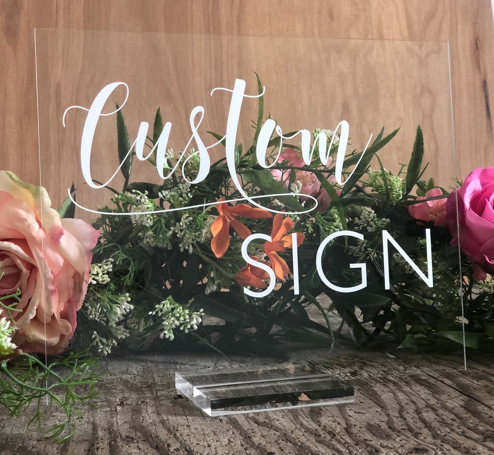 Custom Acrylic Sign | Choose Your Design Lucite Sign | Wedding Decor | AS-47 - SCC Signs
