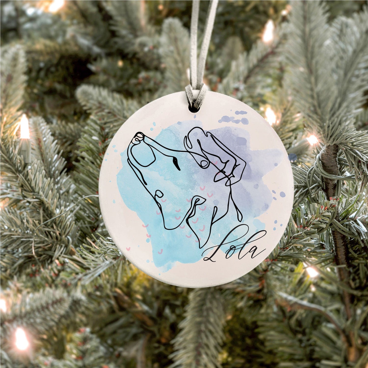 Custom Dog Christmas Ornament + Gift Box | Ceramic 3" Christmas Tree Ornament | SCC-257 - SCC Signs