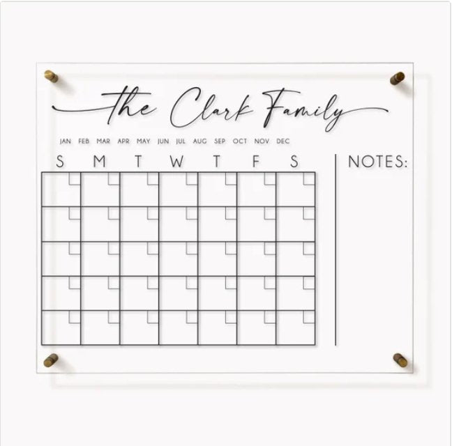 Enrich Your Life: Large Acrylic Dry Erase Calendar for Wall with Daily/Weekly/Inspirational Planning - Kids Educational Kitchen Clear Board Erasable Monthly Wall Planner-SCC-239 - SCC Signs