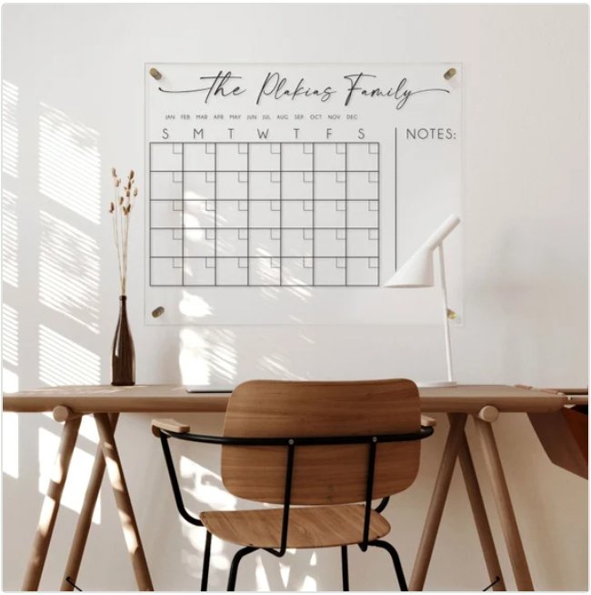 Enrich Your Life: Large Acrylic Dry Erase Calendar for Wall with Daily/Weekly/Inspirational Planning - Kids Educational Kitchen Clear Board Erasable Monthly Wall Planner-SCC-239 - SCC Signs