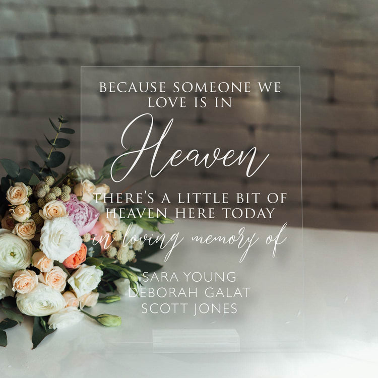 In Loving Memory Acrylic Sign | Lucite Wedding Decor | SCC-263 - SCC Signs