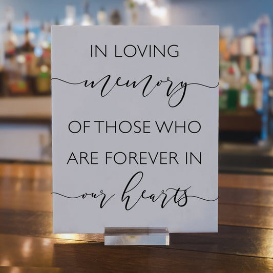 In loving memory sign | acrylic memory sign | lucite memory sign | in loving memory acrylic wedding sign - SCC-207 - SCC Signs