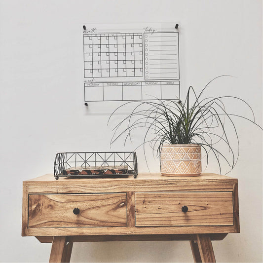 Large Acrylic Dry Erase Calendar | Acrylic and Wood Mounted Command Center Calendar | SCC-176 - SCC Signs