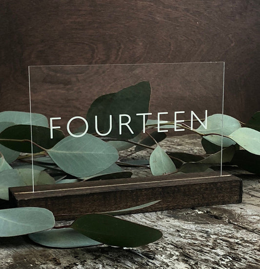 Modern Acrylic Table Numbers | Lucite Table Numbers | SS-158 - SCC Signs