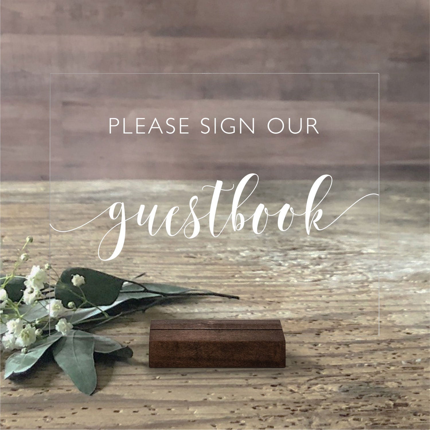 Please Sign Our Guestbook Acrylic Sign | Lucite Guestbook Sign | Wedding Decor | AS-3 - SCC Signs