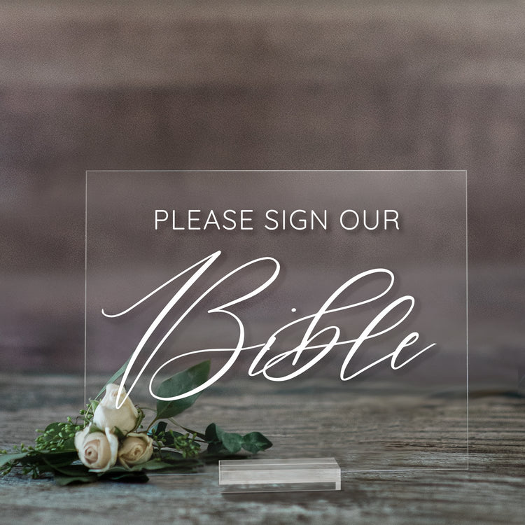 Please Sign Our Guestbook Acrylic Sign | Lucite Guestbook Sign | Wedding Decor | SCC-281 - SCC Signs