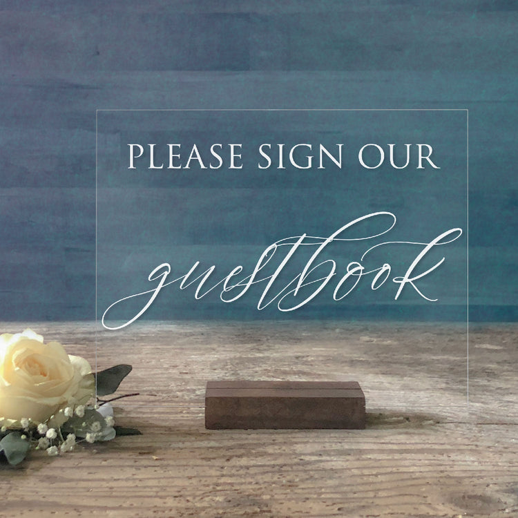Please Sign Our Guestbook Acrylic Sign | Wedding Decor | SCC-236 - SCC Signs