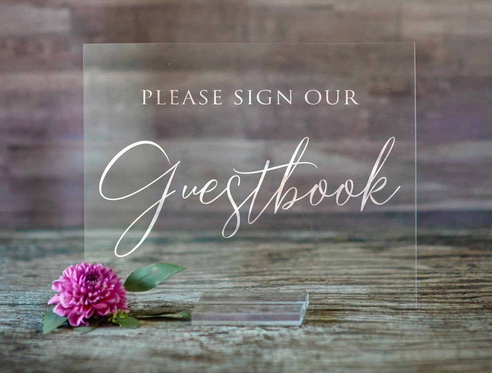 Please Sign Our Guestbook Acrylic Sign | Wedding Decor | SCC-3 - SCC Signs