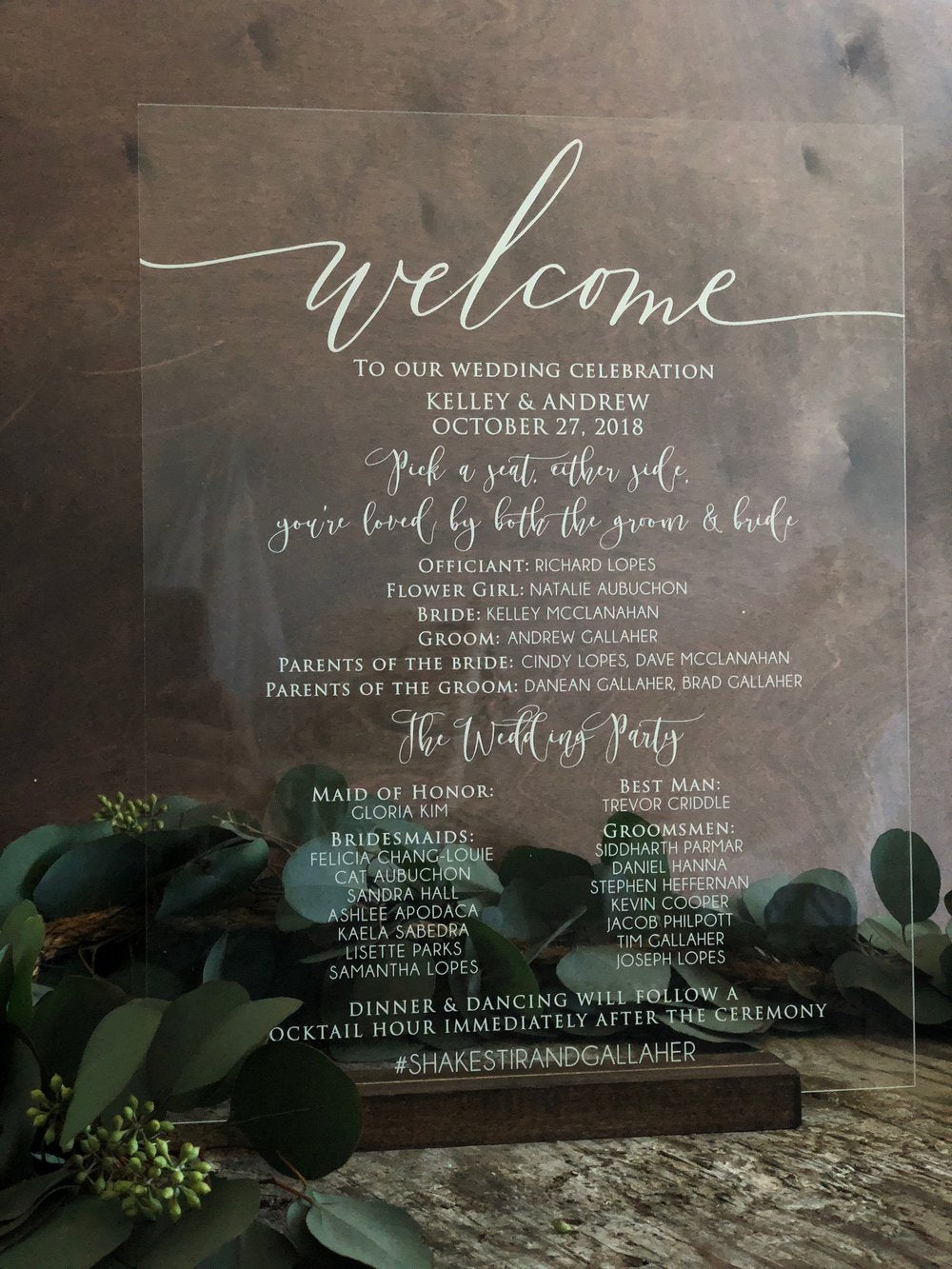 Wedding Program | Acrylic Weding Party Sign | Ceremony Decor | AS-27 - SCC Signs