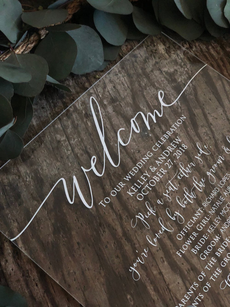 Wedding Program | Acrylic Weding Party Sign | Ceremony Decor | AS-27 - SCC Signs